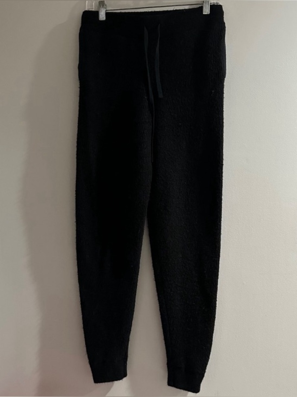 Women's Black Wide-Leg Knit Jeans - Casual Flare Style